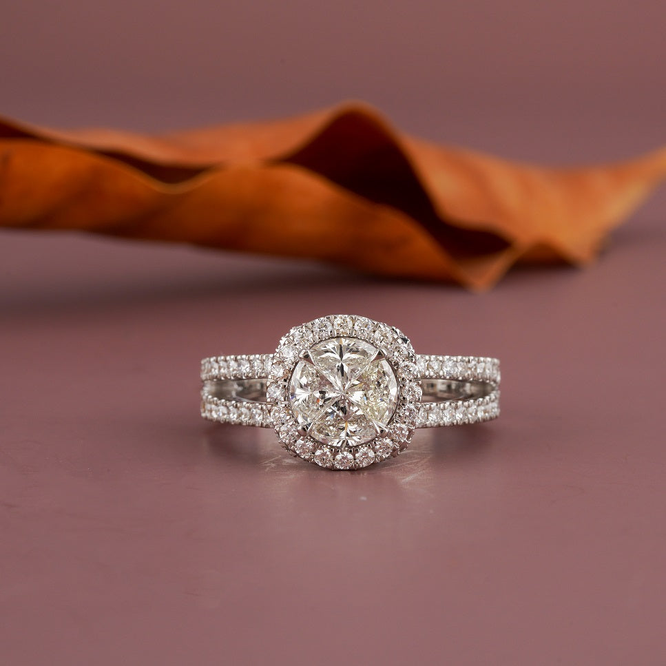 diamond engagement ring 18K Gold fine jewelry for women promise ring