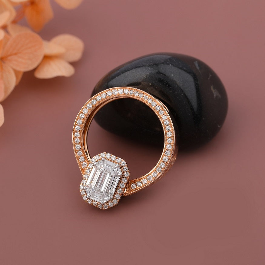 Diamond Ring Engagement Promise rings diamonds pendant 18K Gold Fine Jewelry for women