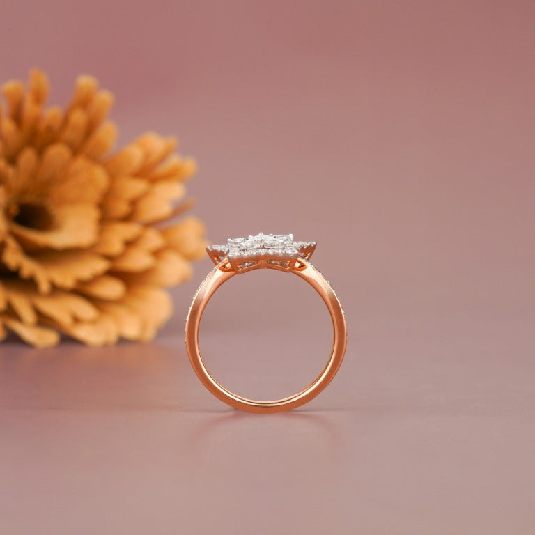 Diamond Engagement Ring 18K Rose gold fine jewelry for women
