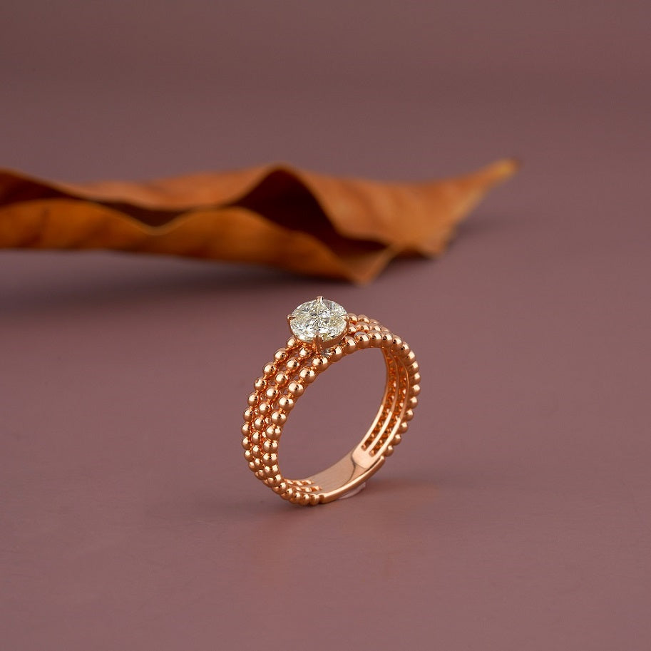 Diamond engagement ring 18K gold fine jewelry for women