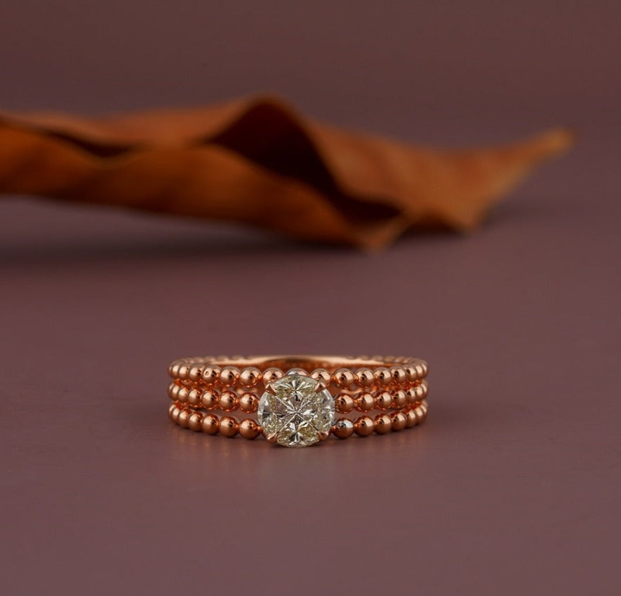 Diamond engagement ring 18K gold fine jewelry for women
