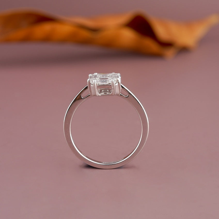 Diamond Engagement Ring 18K White gold fine jewelry for women