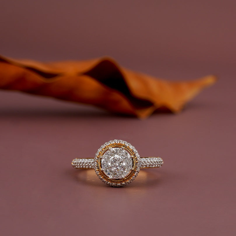 Diamond Engagement Ring 18K Rose gold fine jewelry for women