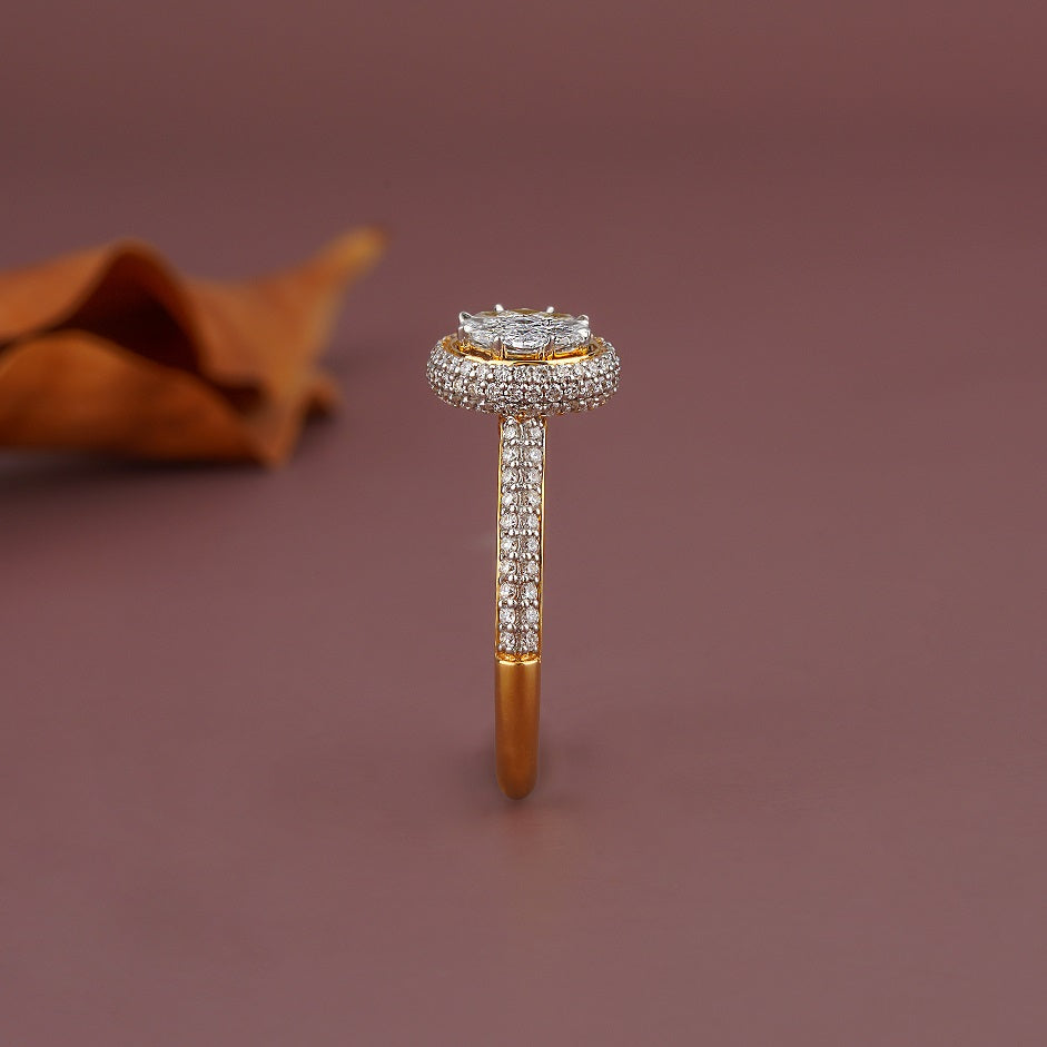 Diamond Engagement Ring 18K Rose gold fine jewelry for women