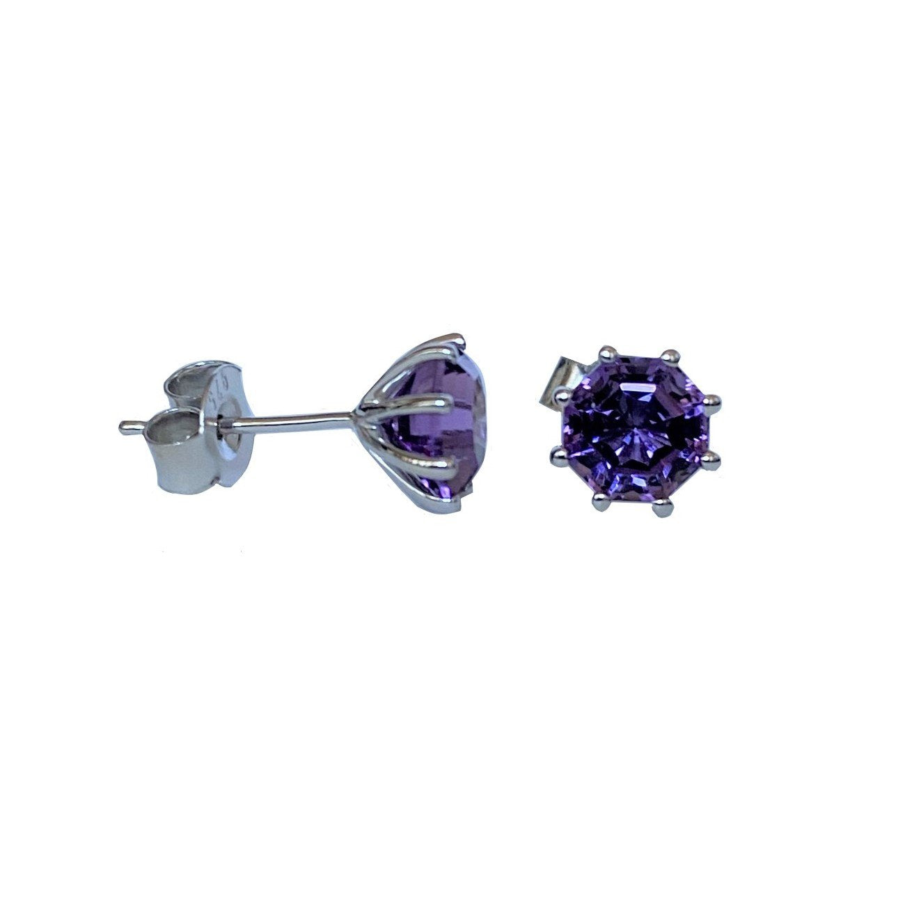 Amethyst FARA Gem Stud Earrings, Sterling Silver