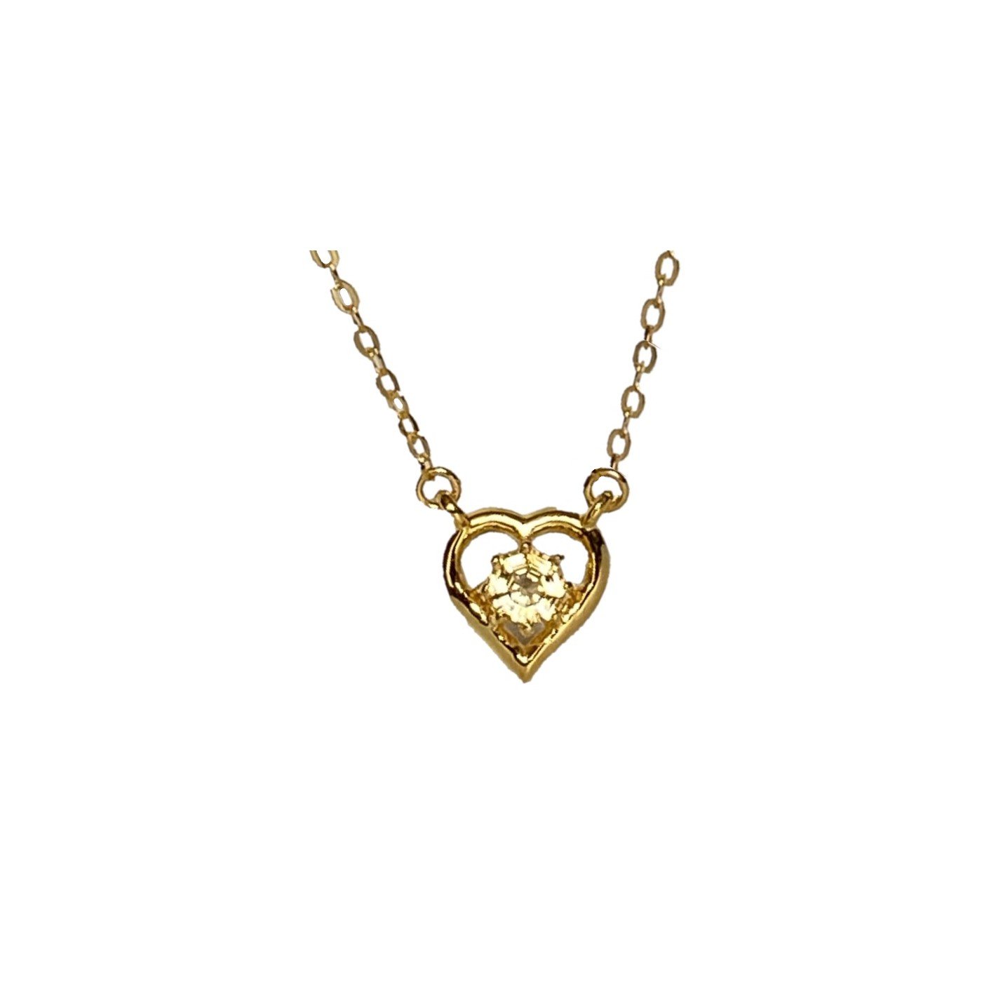 Heart Necklace featuring 4MM FARA Gem in choice of Amethyst Pink Amethyst Blue Topaz White Topaz Citrine Prasiolite set in18K Rose Gold / Gold / Rhodium Plated Sterling Silver.