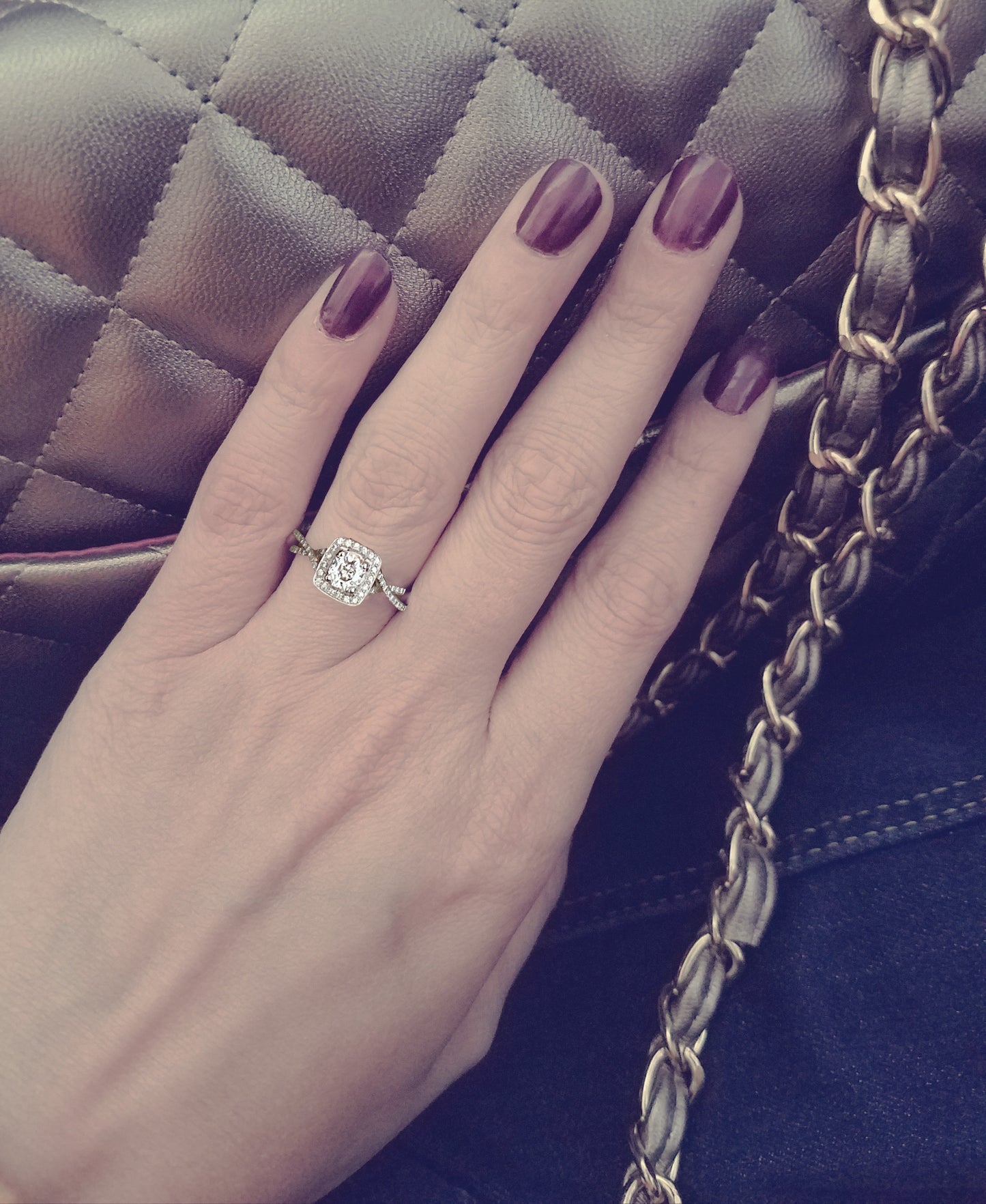 Diamond Engagement Ring 14K White Gold Halo