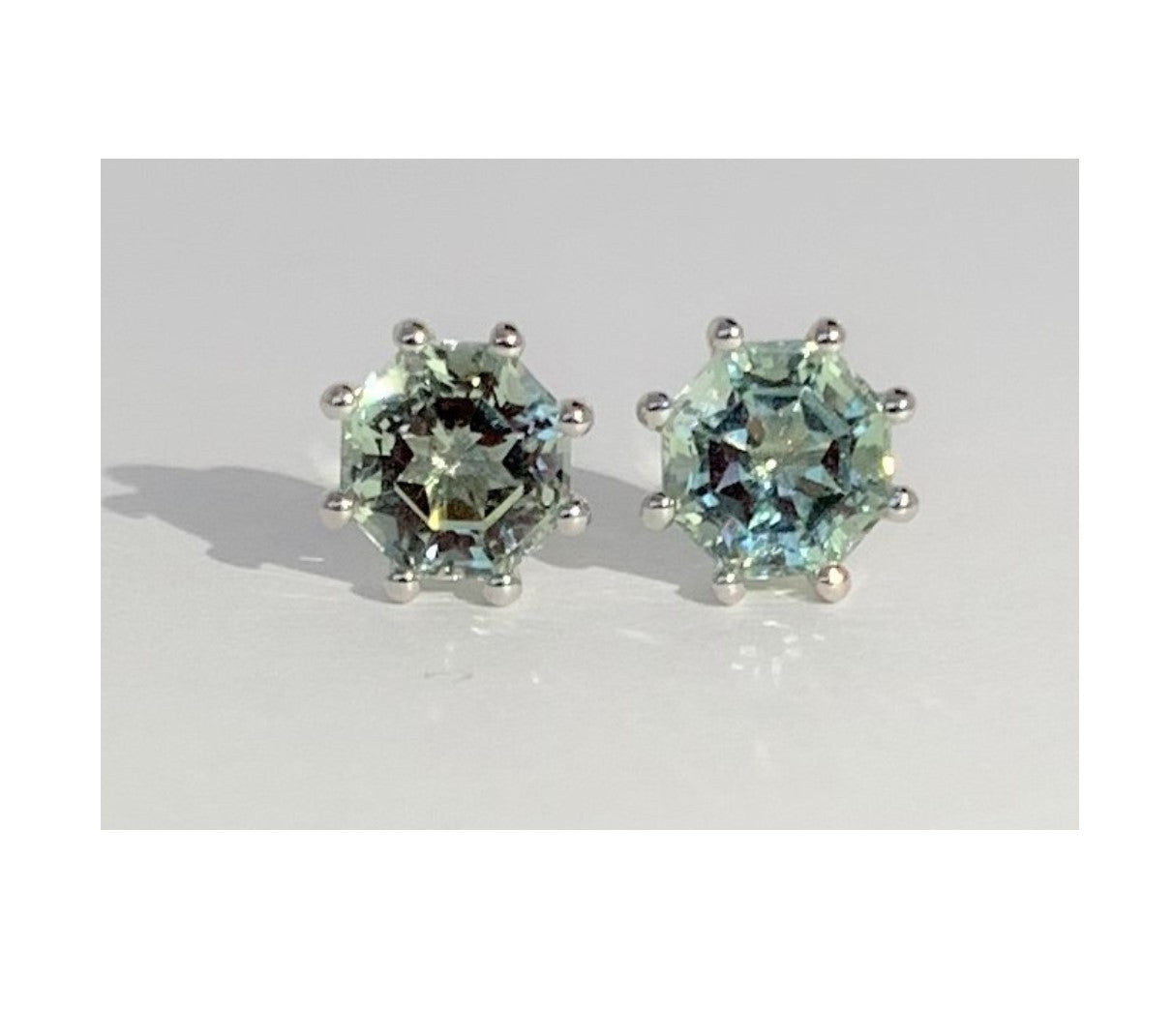 Prasiolite FARA Gem Stud Earrings, Sterling Silver