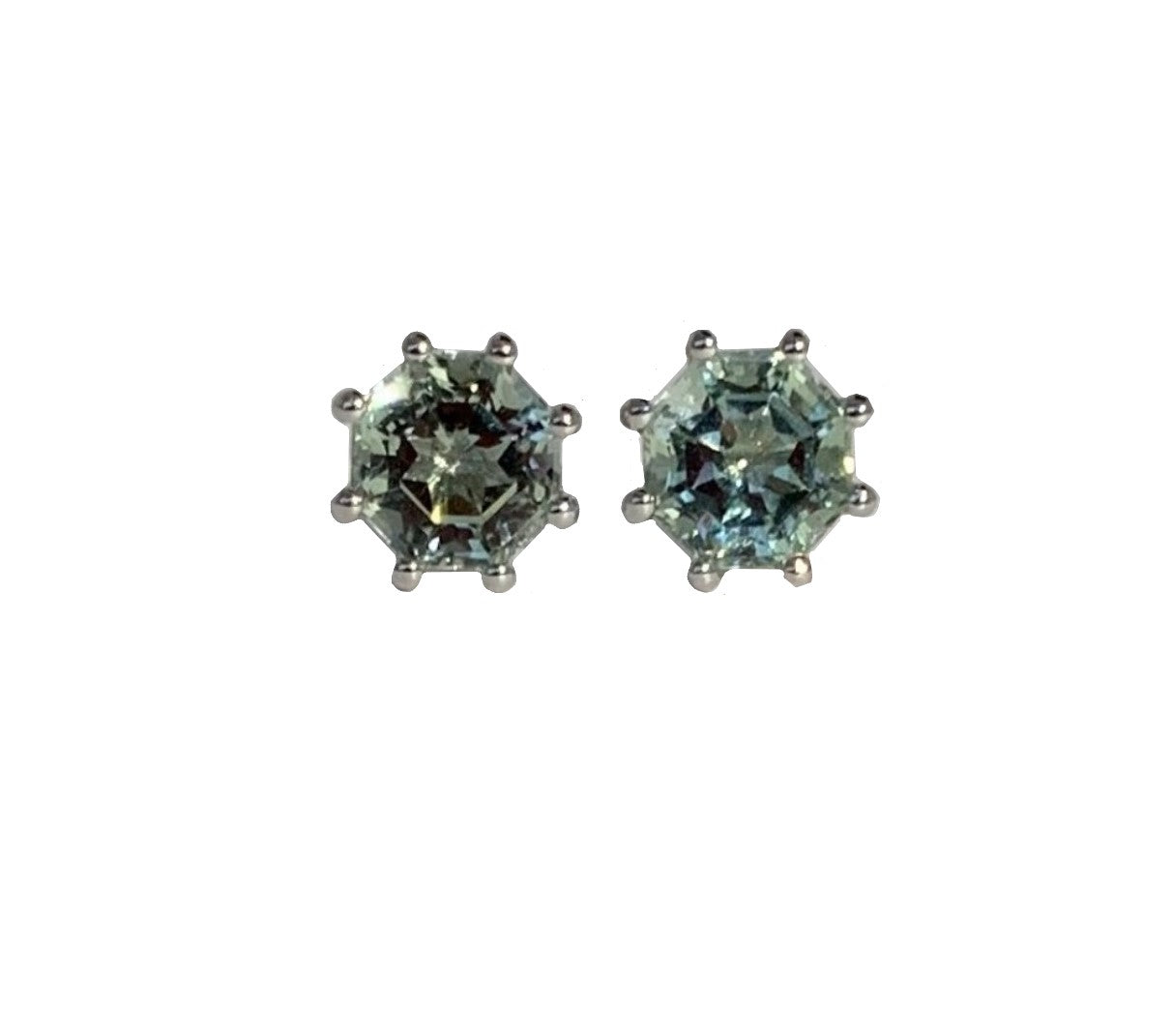Prasiolite FARA Gem Stud Earrings, Sterling Silver