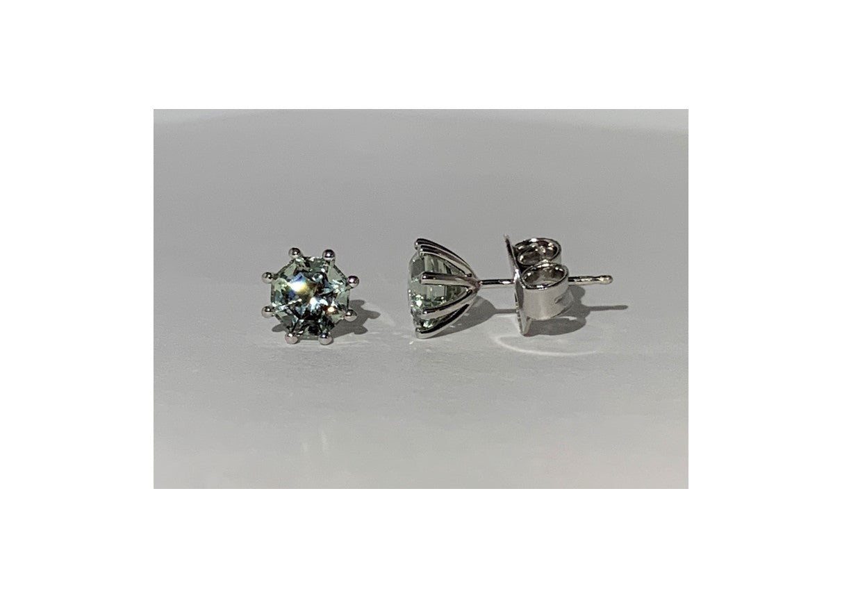 Prasiolite FARA Gem Stud Earrings, Sterling Silver