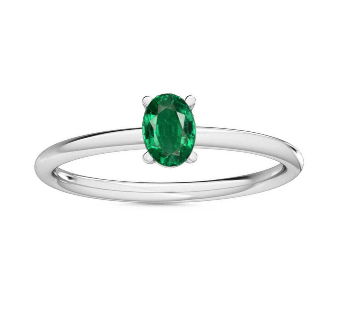 Emerald Ruby Sapphire Petite-Minimalist-Precious Gemstone-Solitaire-Engagement-Promise-Ring for Women,-14k-White-Rose-Yellow-Gold, Fine Jewelry