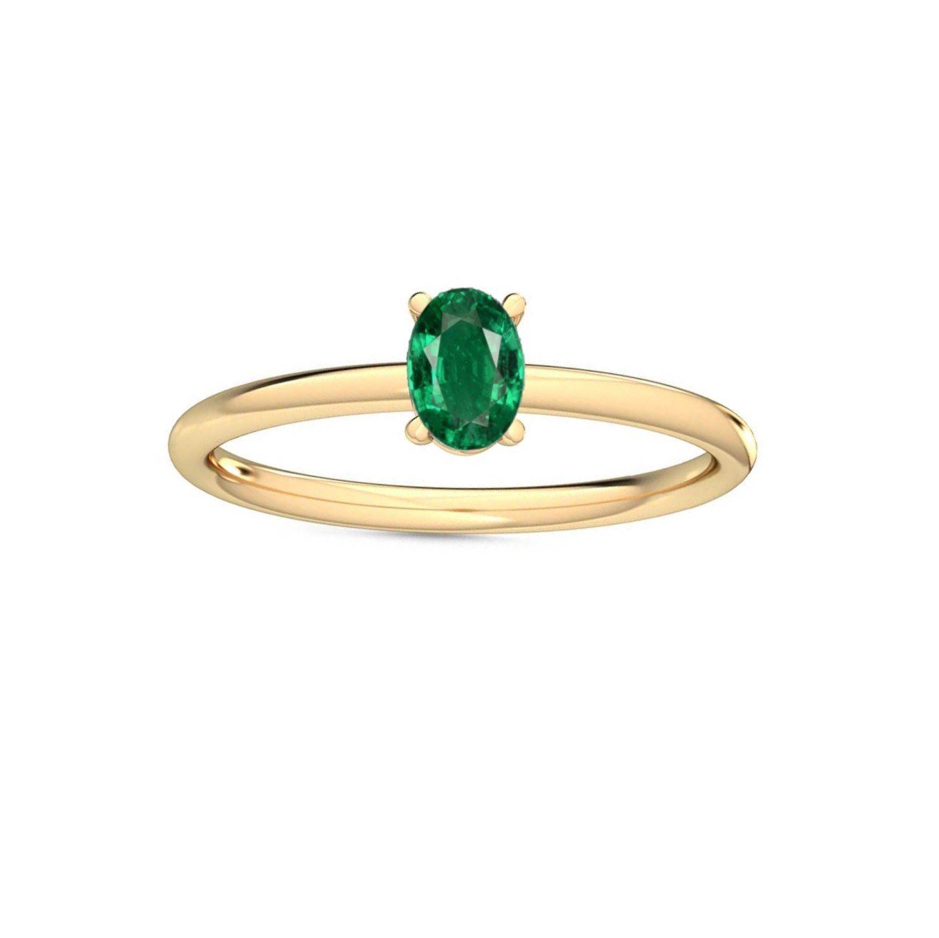 Emerald Ruby Sapphire Petite-Minimalist-Precious Gemstone-Solitaire-Engagement-Promise-Ring for Women,-14k-White-Rose-Yellow-Gold, Fine Jewelry