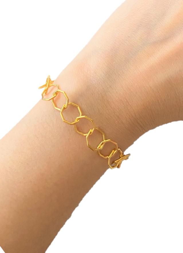 FARA Link Bracelet, Gold plated Silver, Fine Jewelry Bracelets for Women