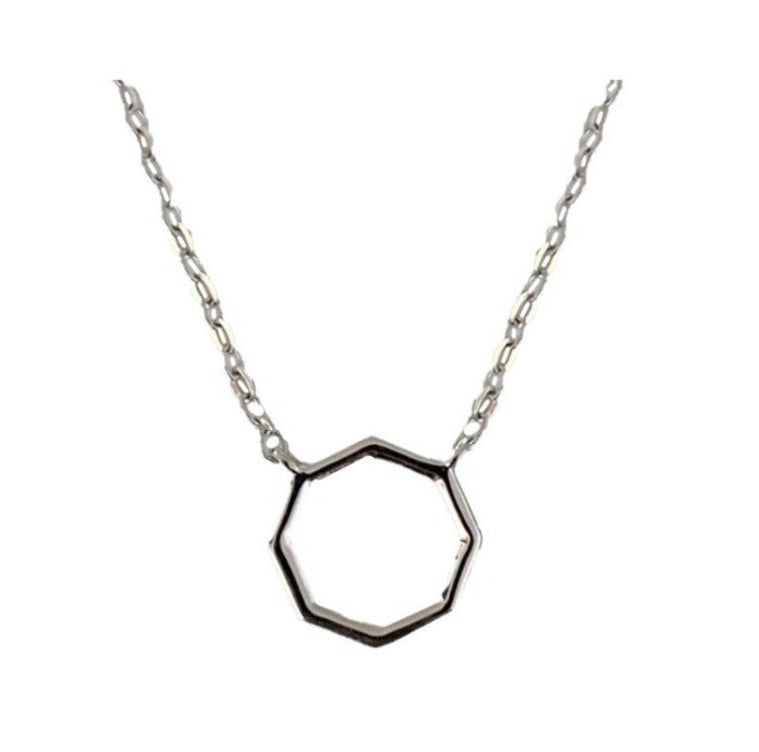 Sterling Silver with Rhodium Plating Minimalist Layering Necklace on 18 inch Chain, Necklace for Women, Fine Jewelry
