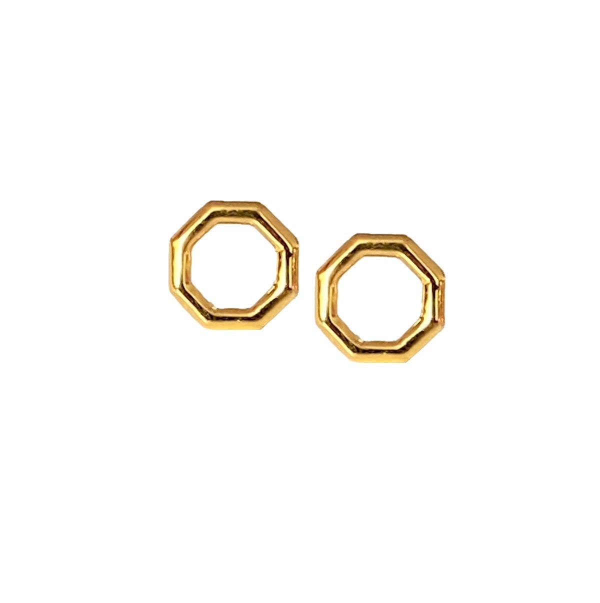 14K Gold plated Silver Open Stud Earrings for Women, Fine Jewelry