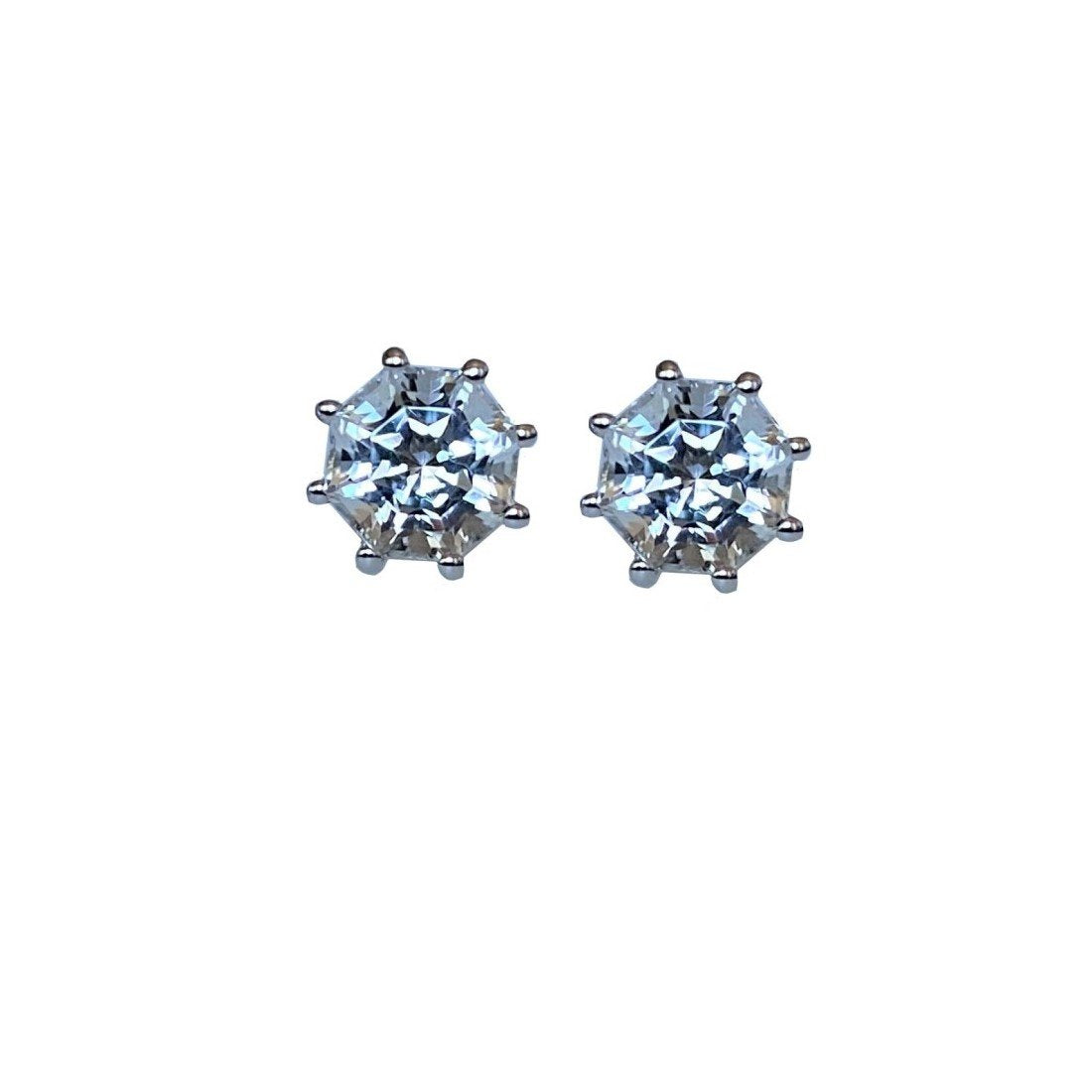 White Topaz FARA Gem Stud Earrings, Sterling Silver