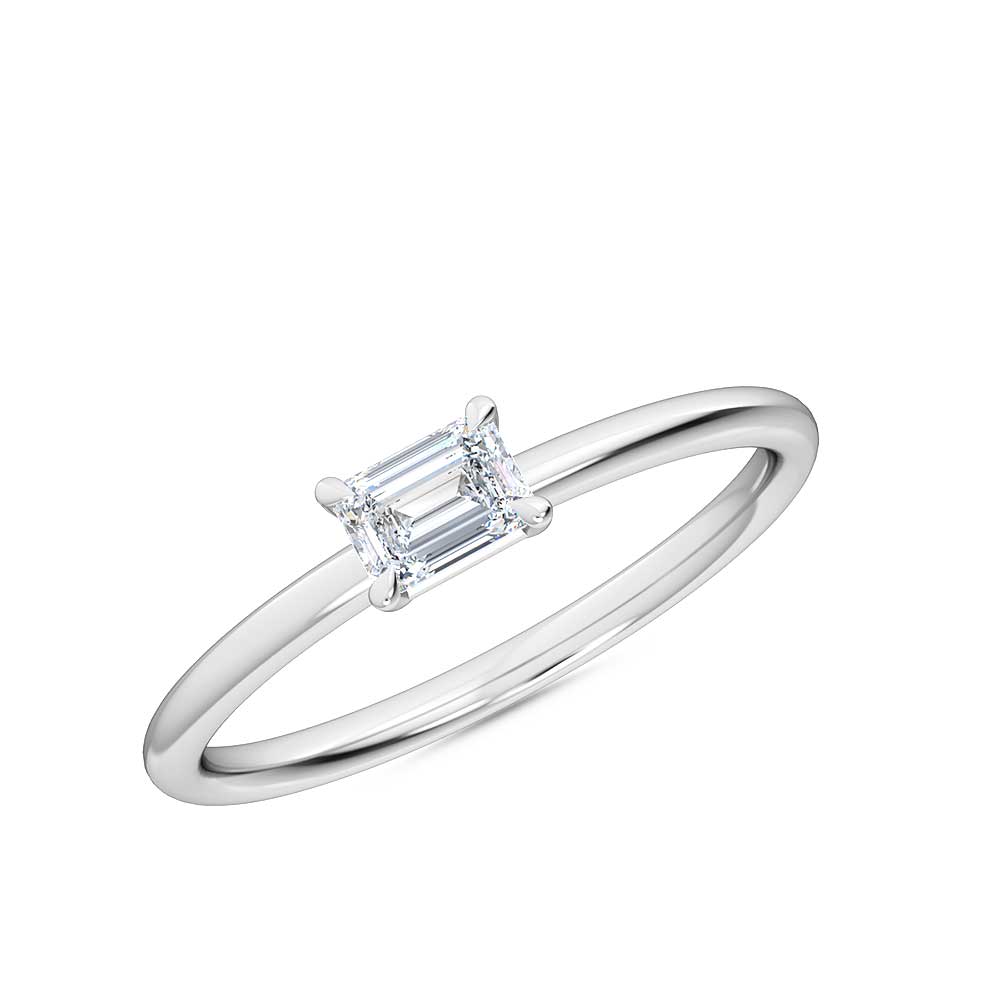 Petite-Minimalist-1/4ct.-Emerald cut Lab Grown-Diamond-Engagement-Promise-Ring,-14K Gold-Fine-Jewelry-for-Women
