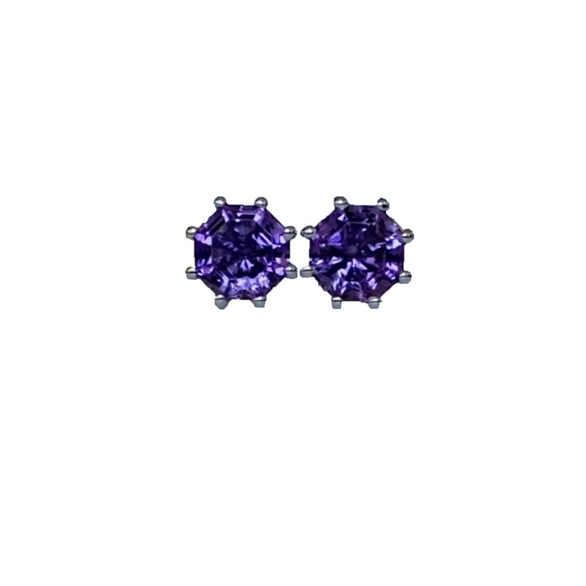 Amethyst FARA Gem Stud Earrings, Sterling Silver