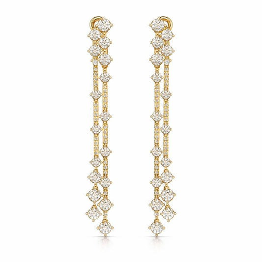 Earrings earring dangle drop statement lab grown natural diamond solid gold sterling silver wedding jewelry women