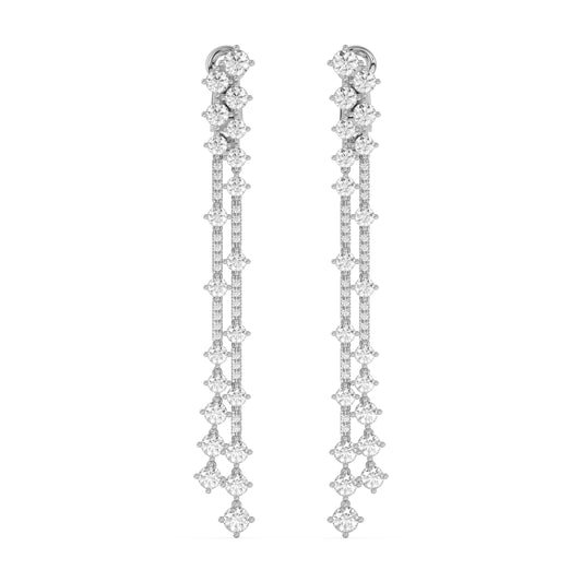 Earrings earring dangle drop statement lab grown natural diamond solid gold sterling silver wedding jewelry women