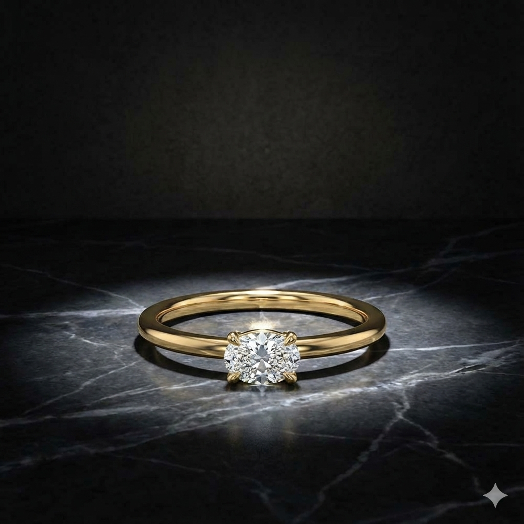 lab grown diamond 14K 10K sterling silver solitaire engagement promise solitaire minimalist diamond ring fine jewelry women