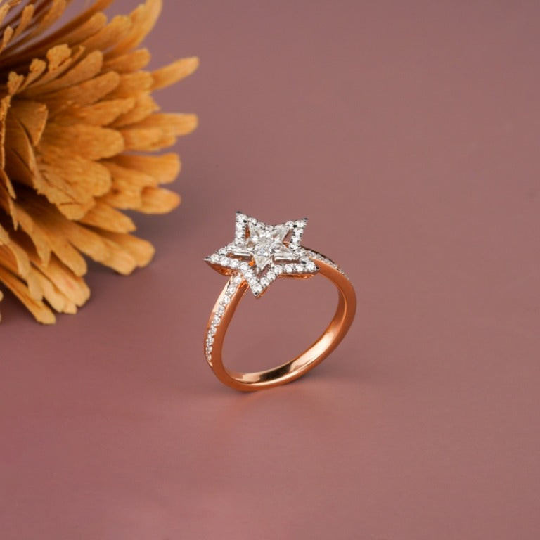 Diamond Engagement Ring 18K Rose gold fine jewelry for women
