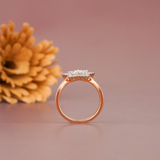Diamond Engagement Ring 18K Rose gold fine jewelry for women