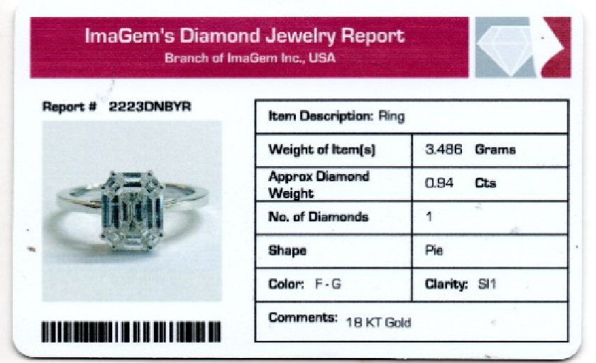 Diamond Engagement Ring 18K White gold fine jewelry for women