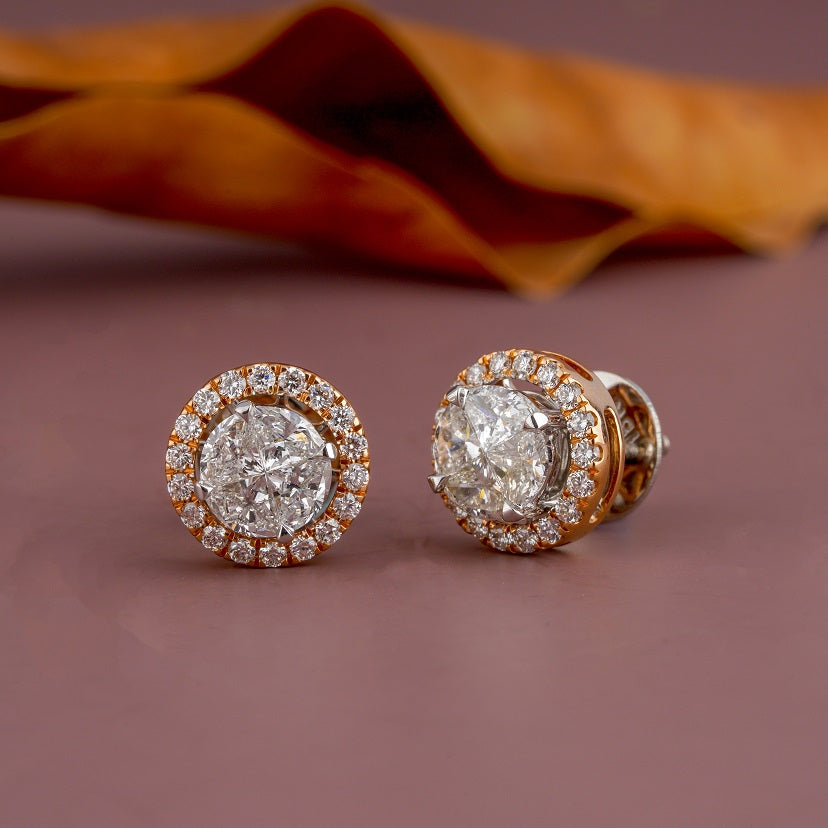 Diamond Earrings 18K Gold diamonds earring high fashion