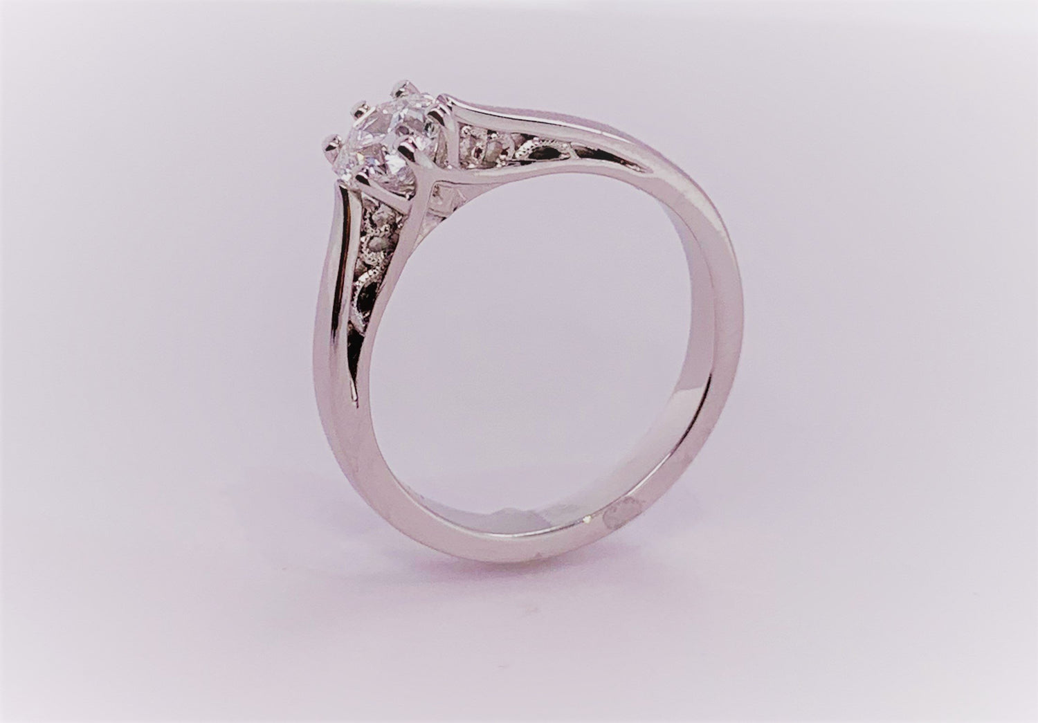 0.79ct FARA Diamond Engagement Ring 14K White Gold