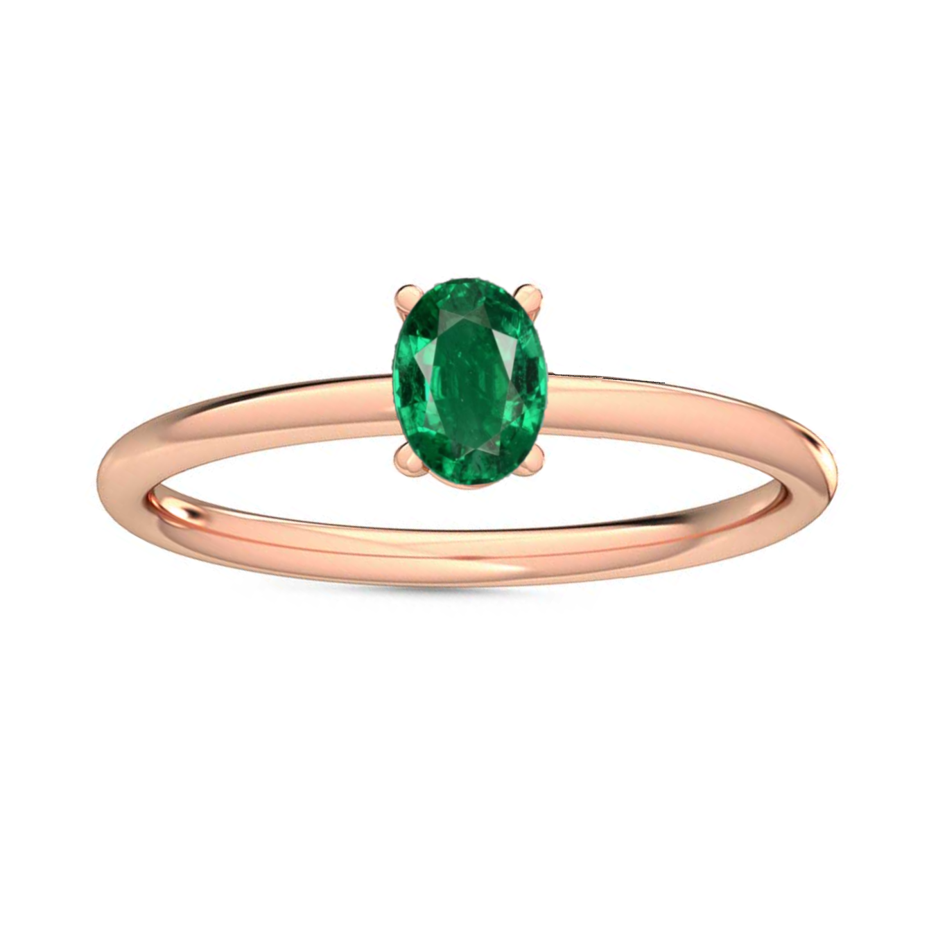 Emerald Ruby Sapphire Petite-Minimalist-Precious Gemstone-Solitaire-Engagement-Promise-Ring for Women,-14k-White-Rose-Yellow-Gold, Fine Jewelry