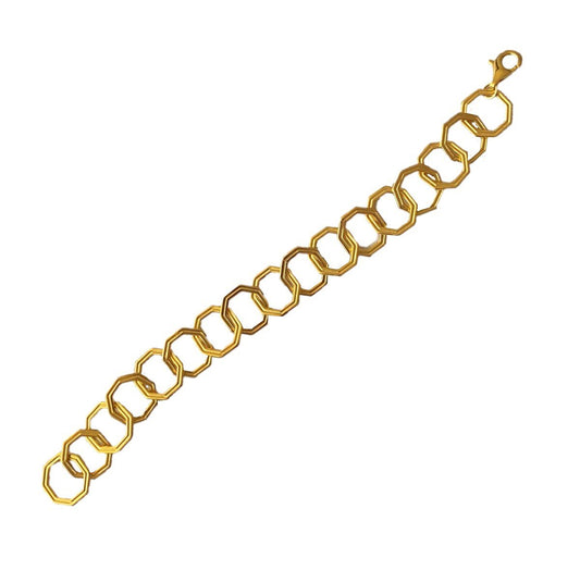 FARA Link Bracelet, Gold plated Silver, Fine Jewelry Bracelets for Women