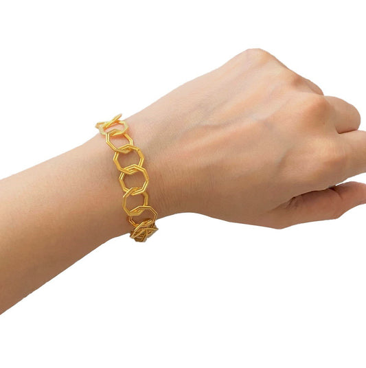FARA Link Bracelet, Gold plated Silver, Fine Jewelry Bracelets for Women
