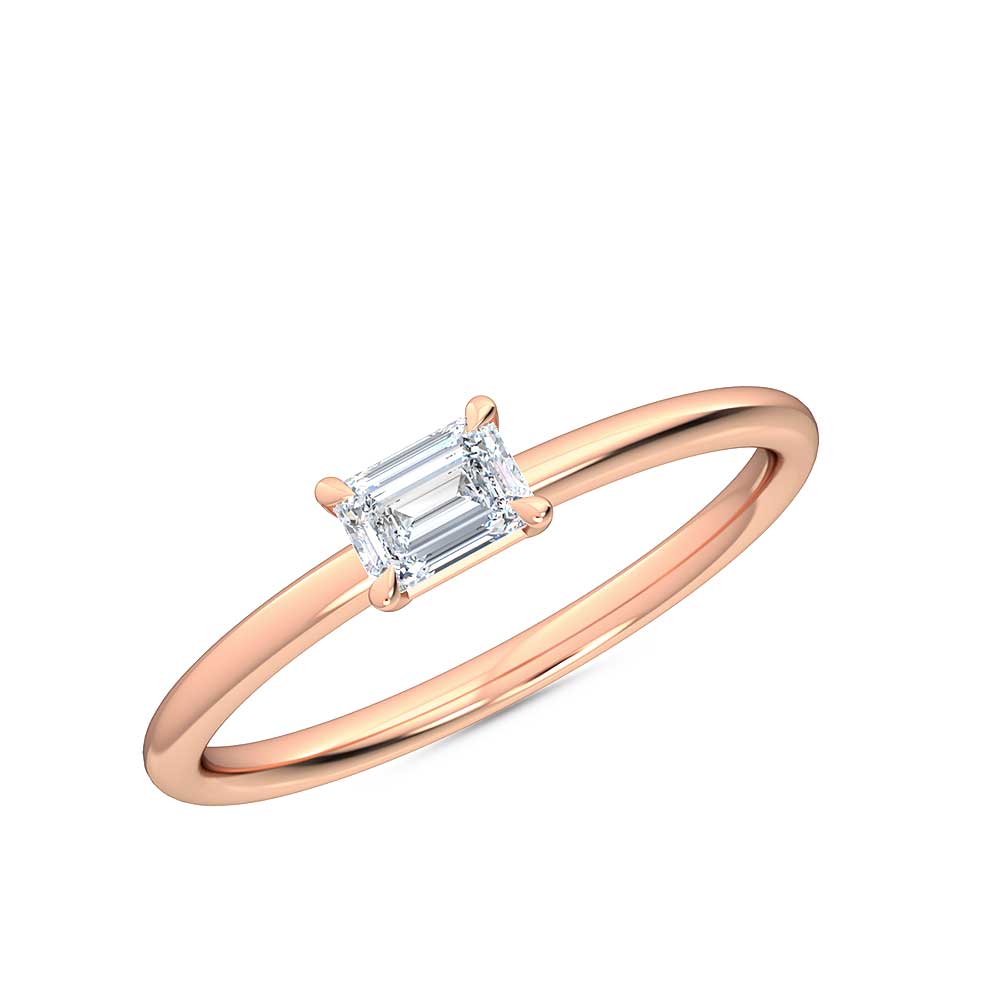Petite-Minimalist-1/4ct.-Emerald cut Lab Grown-Diamond-Engagement-Promise-Ring,-14K Gold-Fine-Jewelry-for-Women
