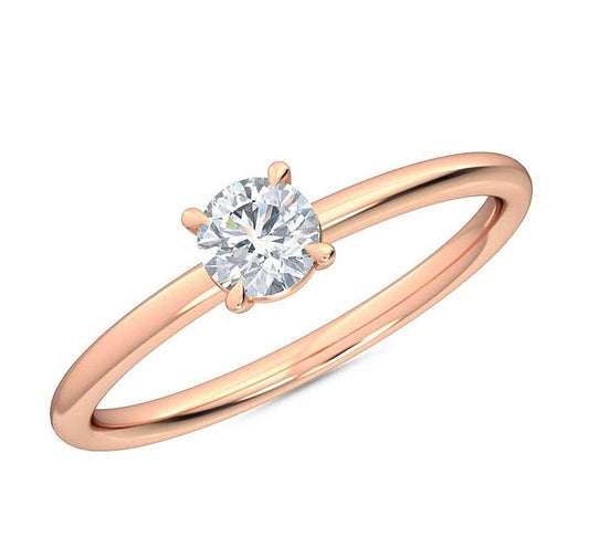 Petite-Minimalist-1/4ct.-Round Lab Grown-Diamond-Engagement-Promise-Ring,-14K Gold-Fine-Jewelry-for-Women