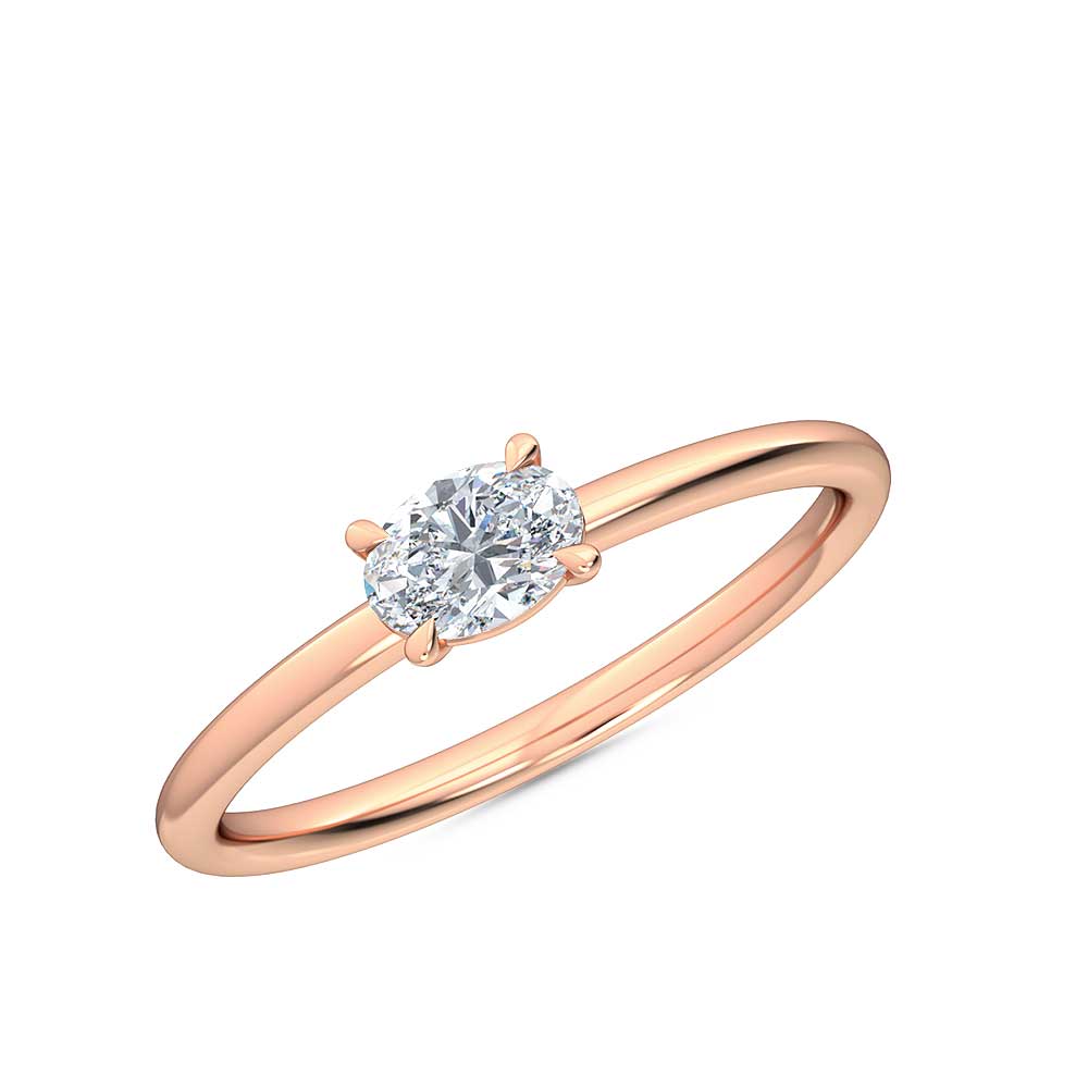 Petite-Minimalist-1/4ct.-Oval Lab Grown-Diamond-Engagement-Promise-Ring,-14K Gold-Fine-Jewelry-for-Women