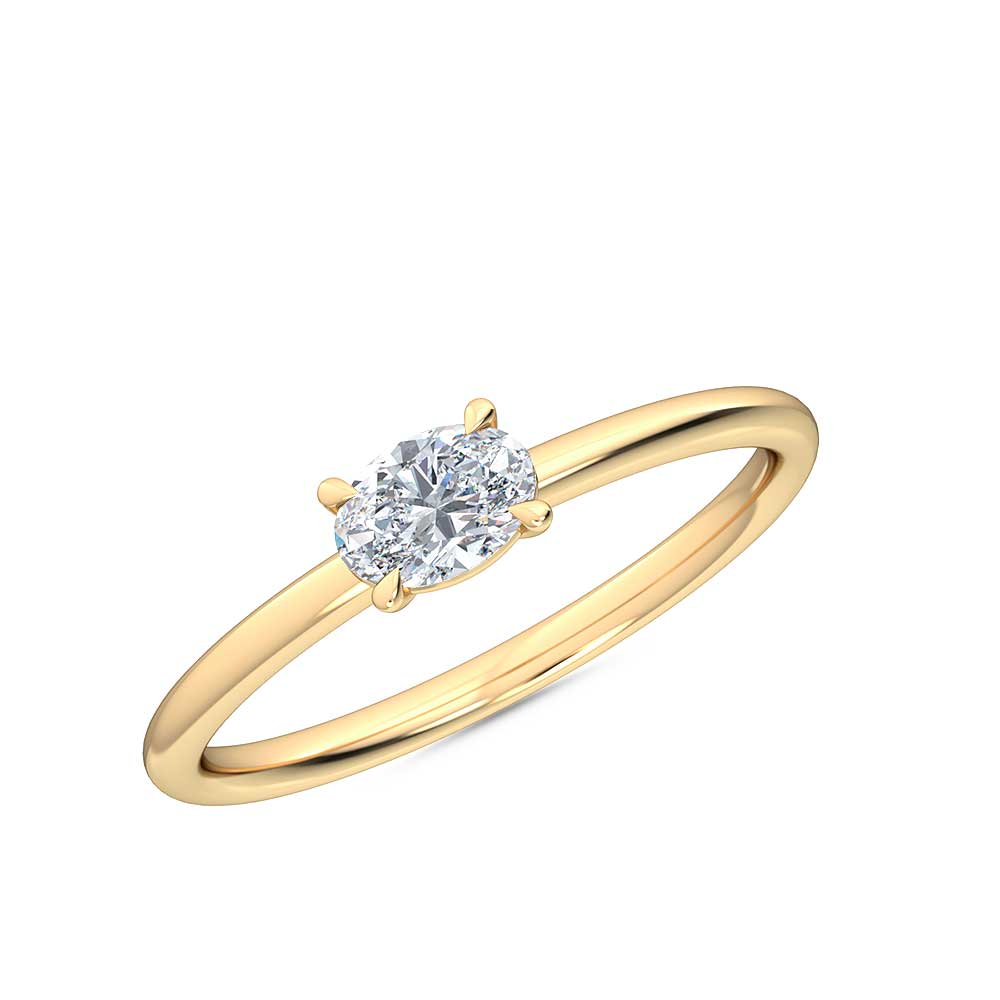Petite-Minimalist-1/4ct.-Oval Lab Grown-Diamond-Engagement-Promise-Ring,-14K Gold-Fine-Jewelry-for-Women